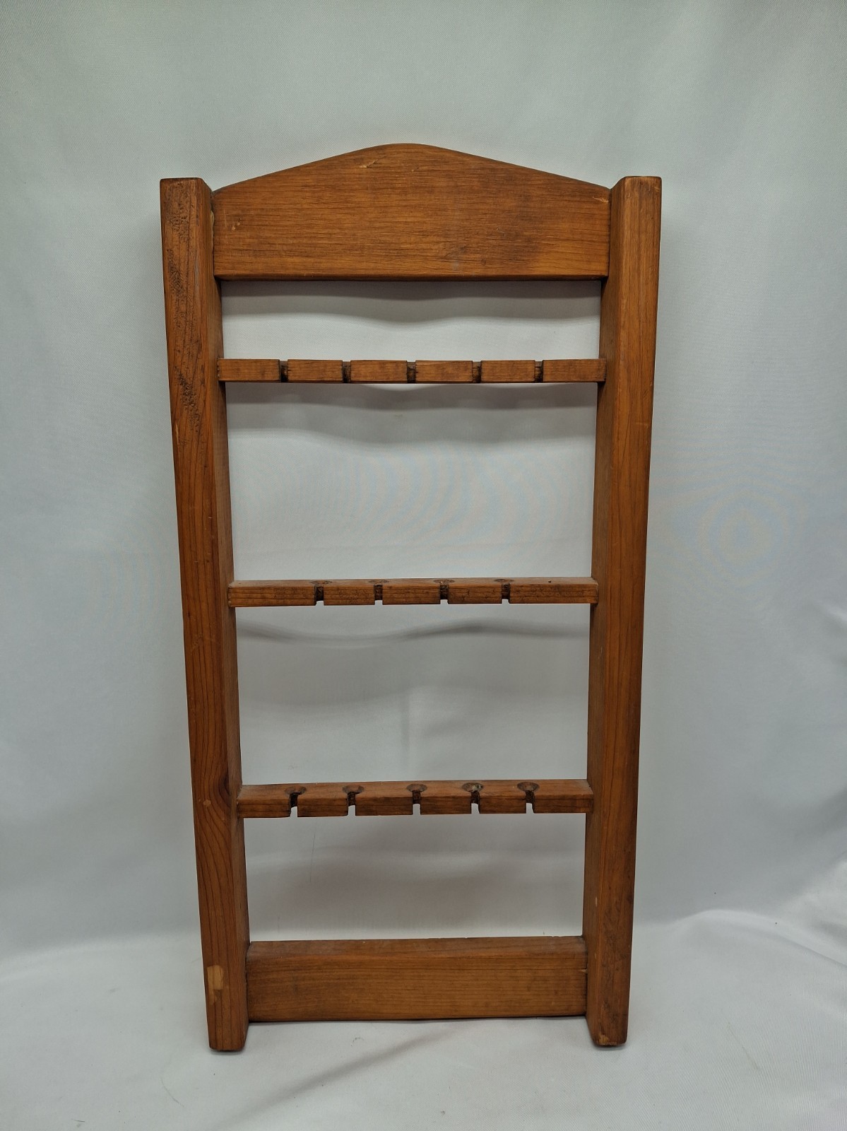 Vtg Wood Souvenir Spoon Jewelry Holder Wall Display Rack 18.5