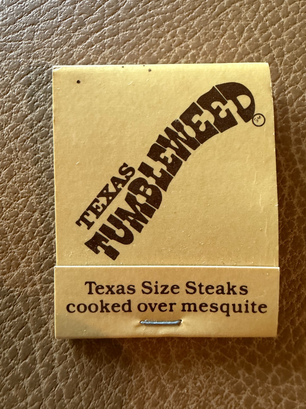 Vintage Texas Tumbleweed Steakhouse Matchbook Dallas Texas 1980s Unstruck