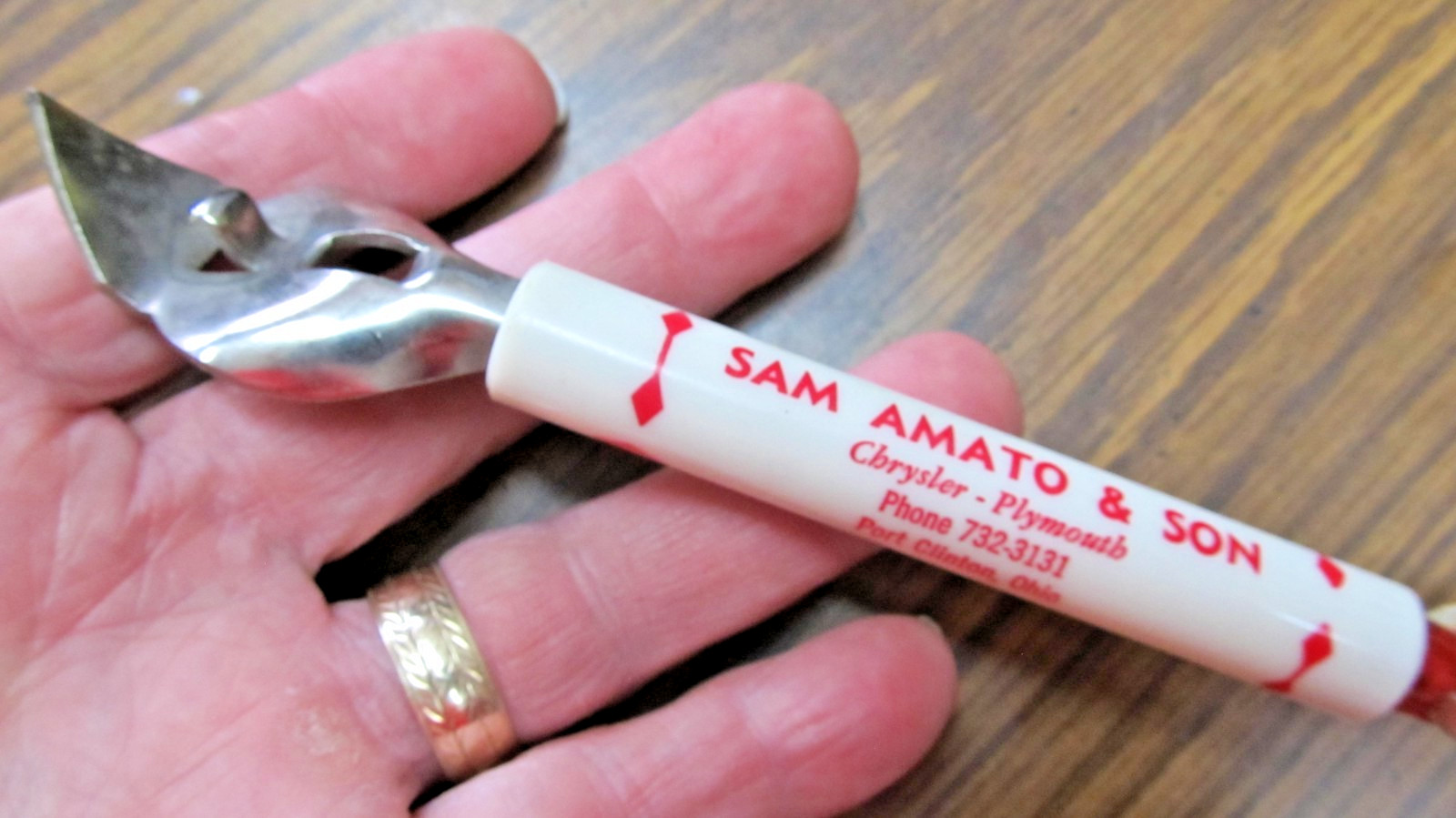 Vintage Port Clinton Ohio SAM AMATO & SON Auto Dealership ~ BOTTLE / CAN OPENER