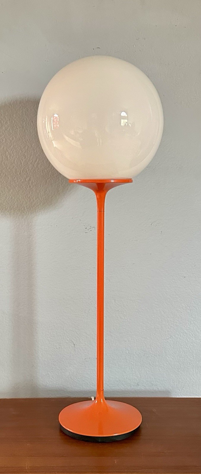 Original Bill Curry Stemlite By Design Line Orange Lollipop Table Lamp MCM 30”