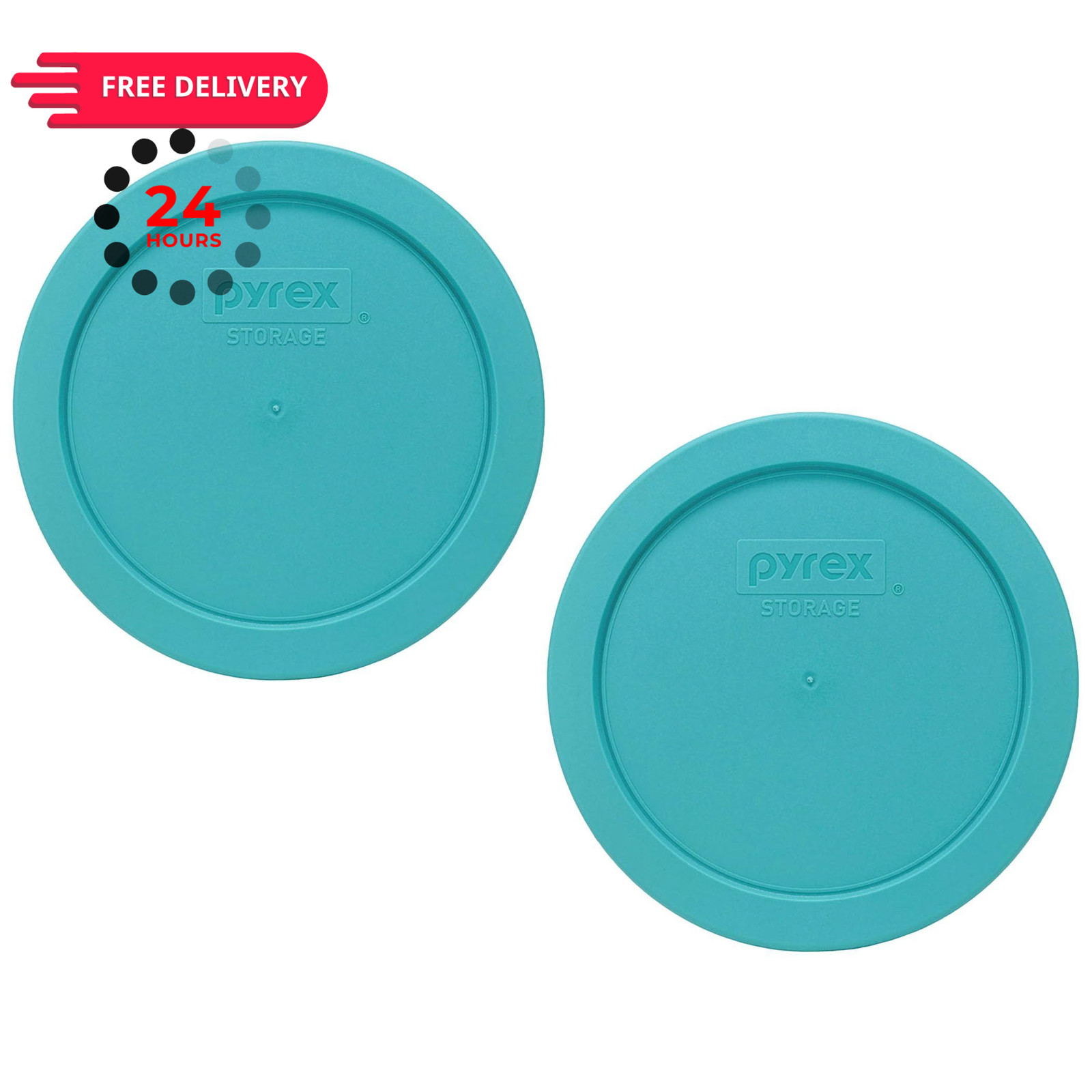 Pyrex 7201-PC (4-Cup) Turquoise Food Storage Lid (2-Pack) - Made in