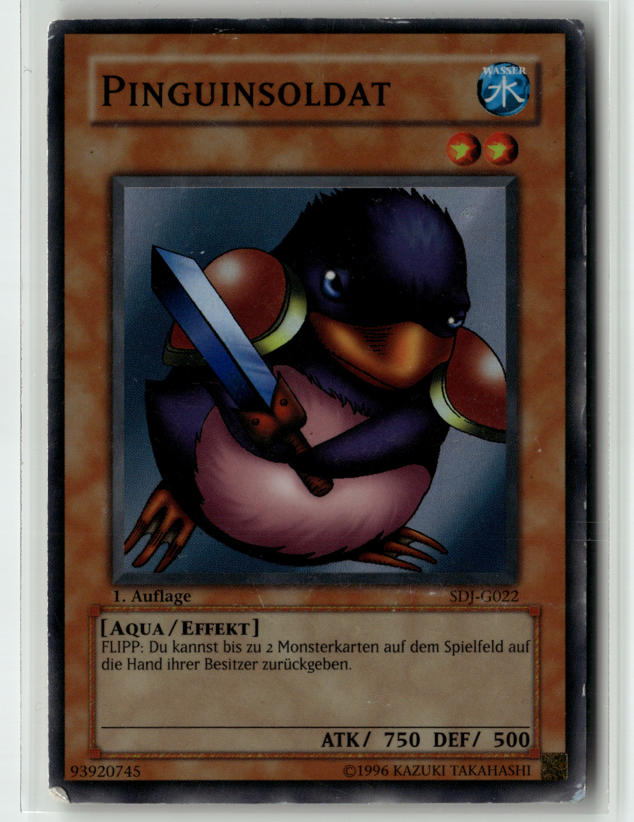 Yu-Gi-Oh Penguin Soldier Super Rare SDJ-G022 1st Cushion Poor