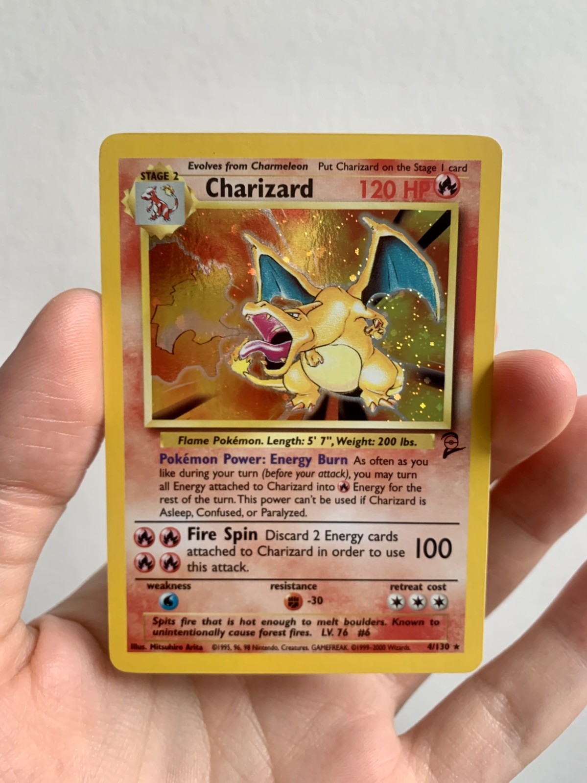 Pokemon Charizard 4/130 Base Set 2 Holo Rare NM-MT 💎