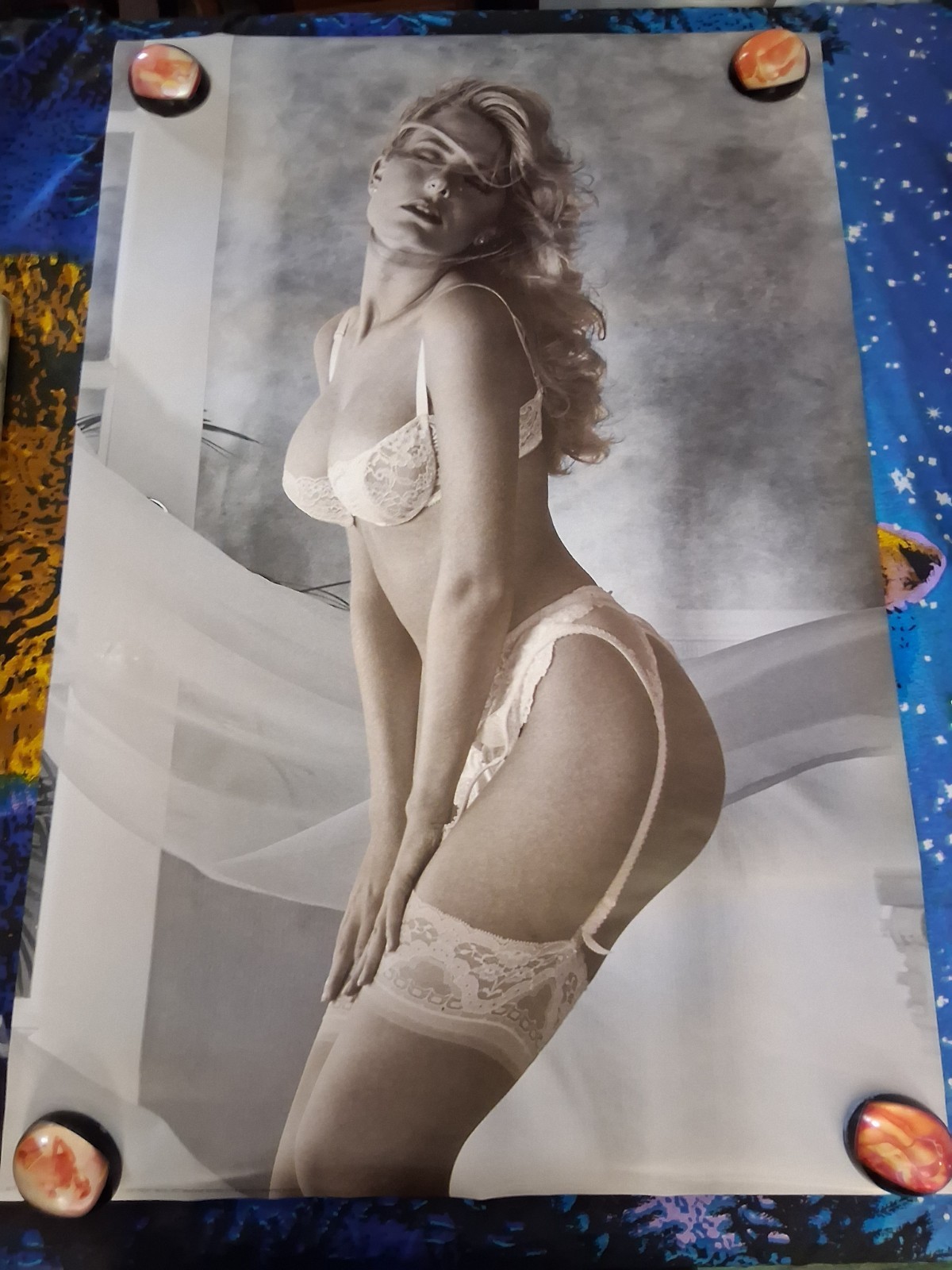 Rare 1992 Printed In Italy Pinup Poster,mancave,headshop,sexy Rare 1992 Printed In Italy Pinup Poster,mancave,headshop,sexy