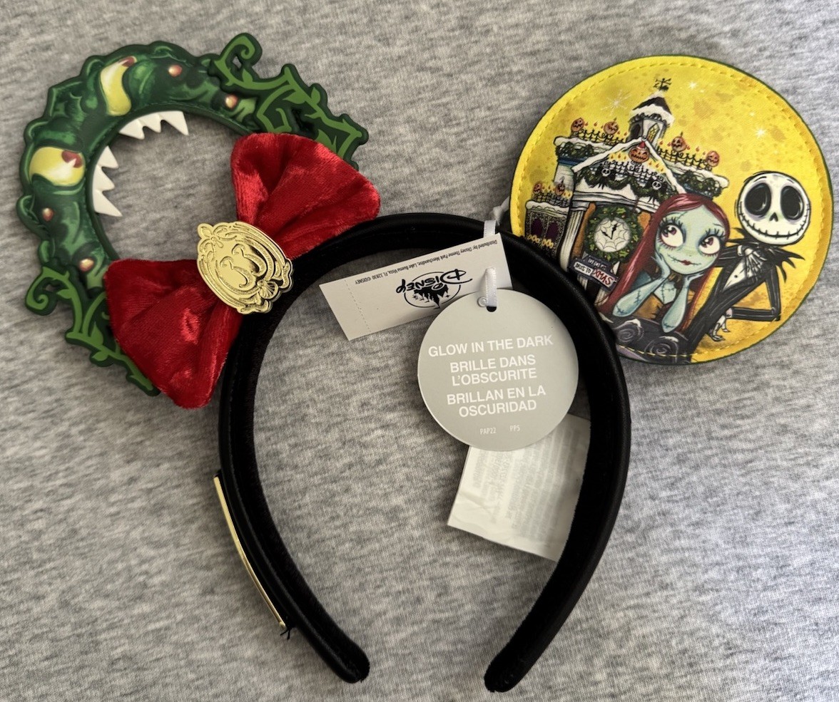 Disneyland Club 33 Nightmare Before Christmas Holiday Loungefly Ears NWT Disneyland Club 33 Nightmare Before Christmas Holiday Loungefly Ears NWT
