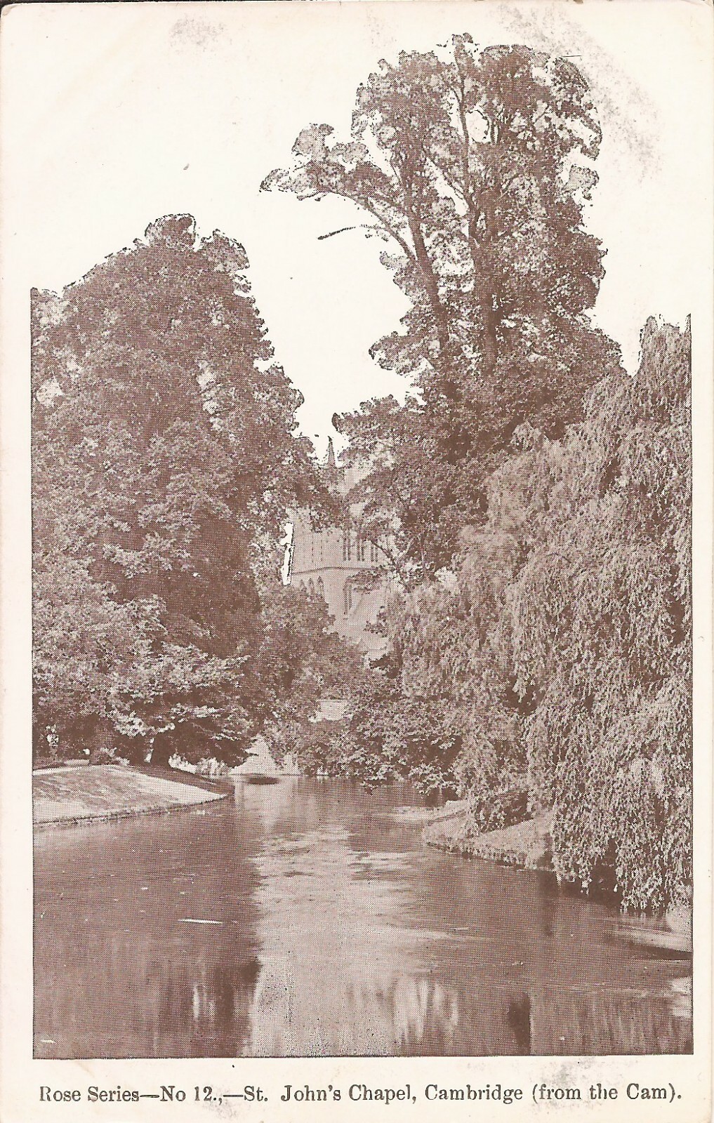 Cambridge, ENGLAND - U. K. - ST. John\'s Chapel from River Cam Cambridge, ENGLAND - U. K. - ST. John\'s Chapel from River Cam