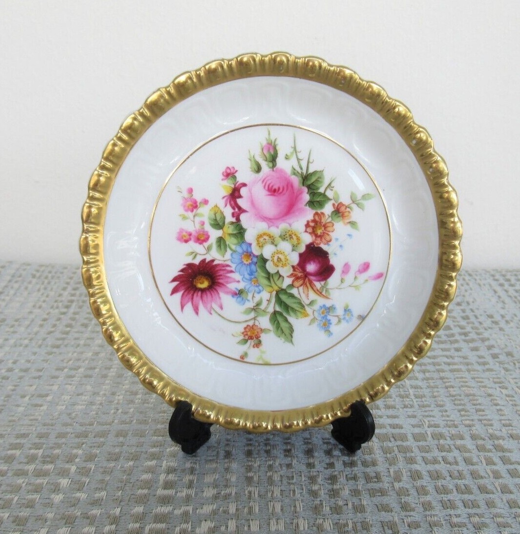 Vtg COALPORT Bone China Round Floral Trinket Dish Jewelry Dish Made in England