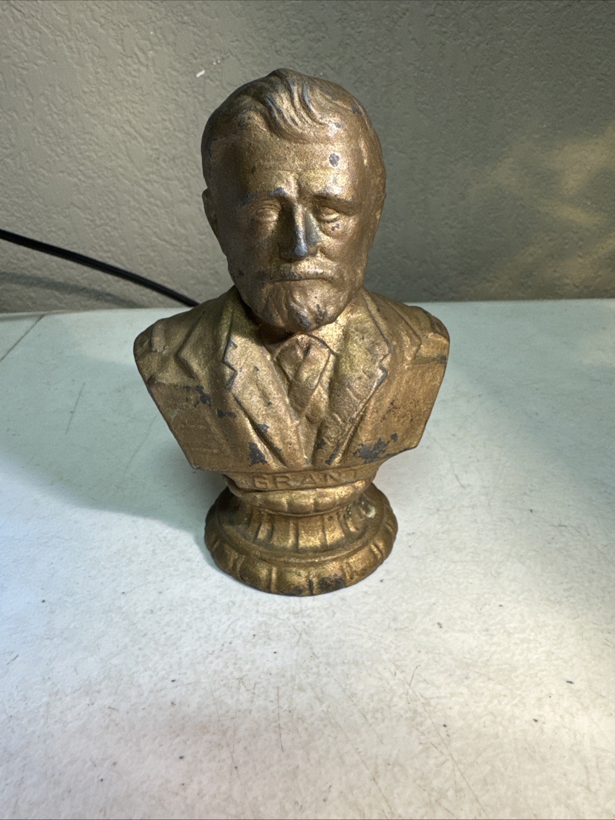 Antique Metal Ulysses S. Grant Bust 5 in General Ultra Rare Heavy Duty American