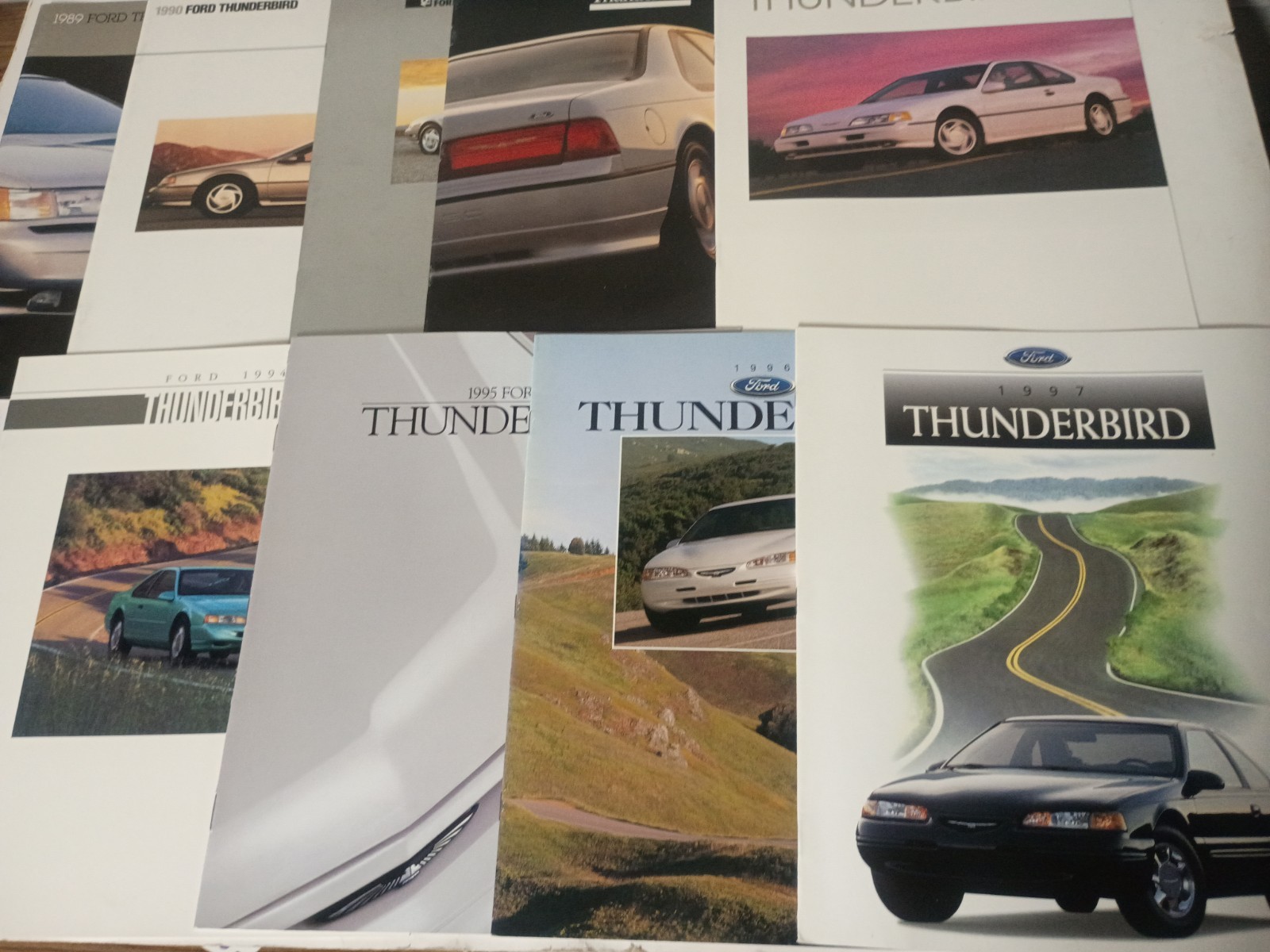 1989-1997 Ford Thunderbird Dealer Brochure Set Each Individual Year Used