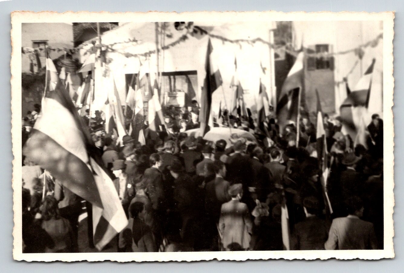 RPPC Yugoslavia Liberation WWII Celebration Parade Real Photo Postcard