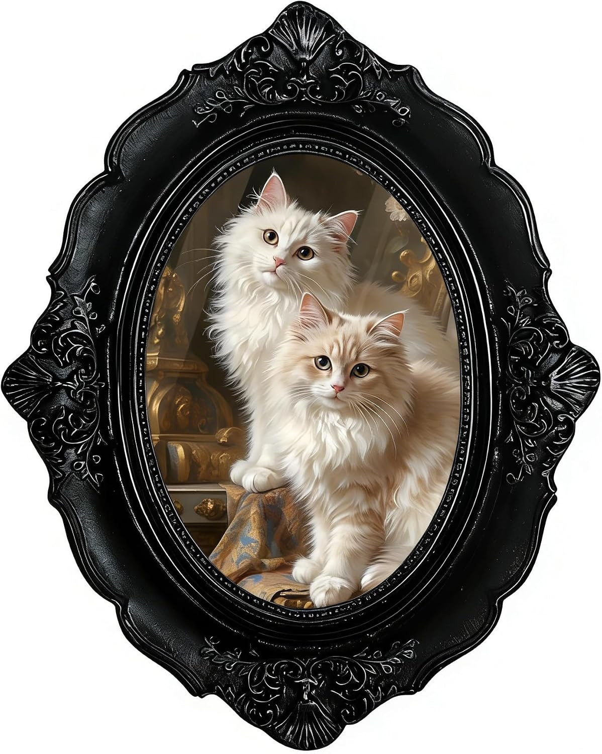 5X7 Antique Oval Picture Frames, Vintage Photo Frame for Wall Decor or Tabletop