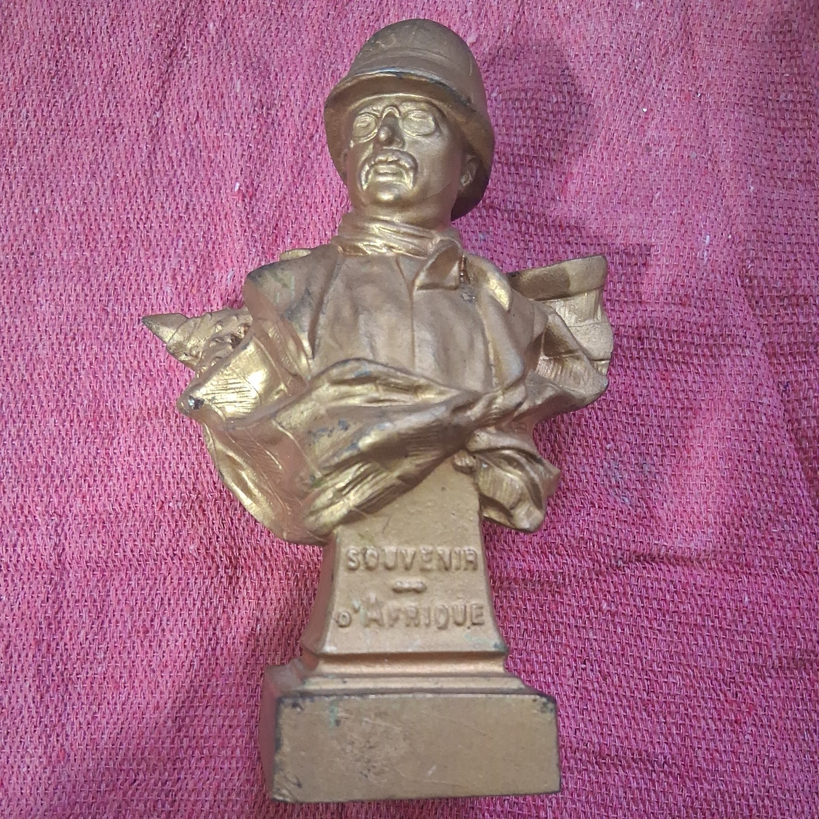 antique President Theodore Roosevelt Bust Statue 