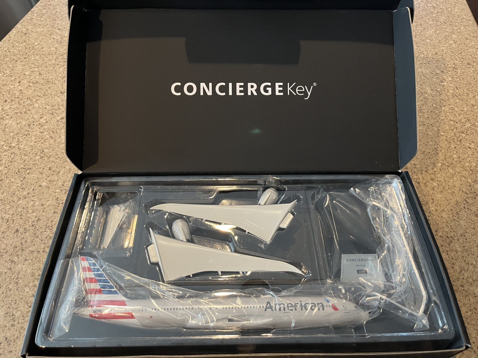 American Airlines 2022 Boeing Dreamliner 787-9 Model Airplane Concierge Key New