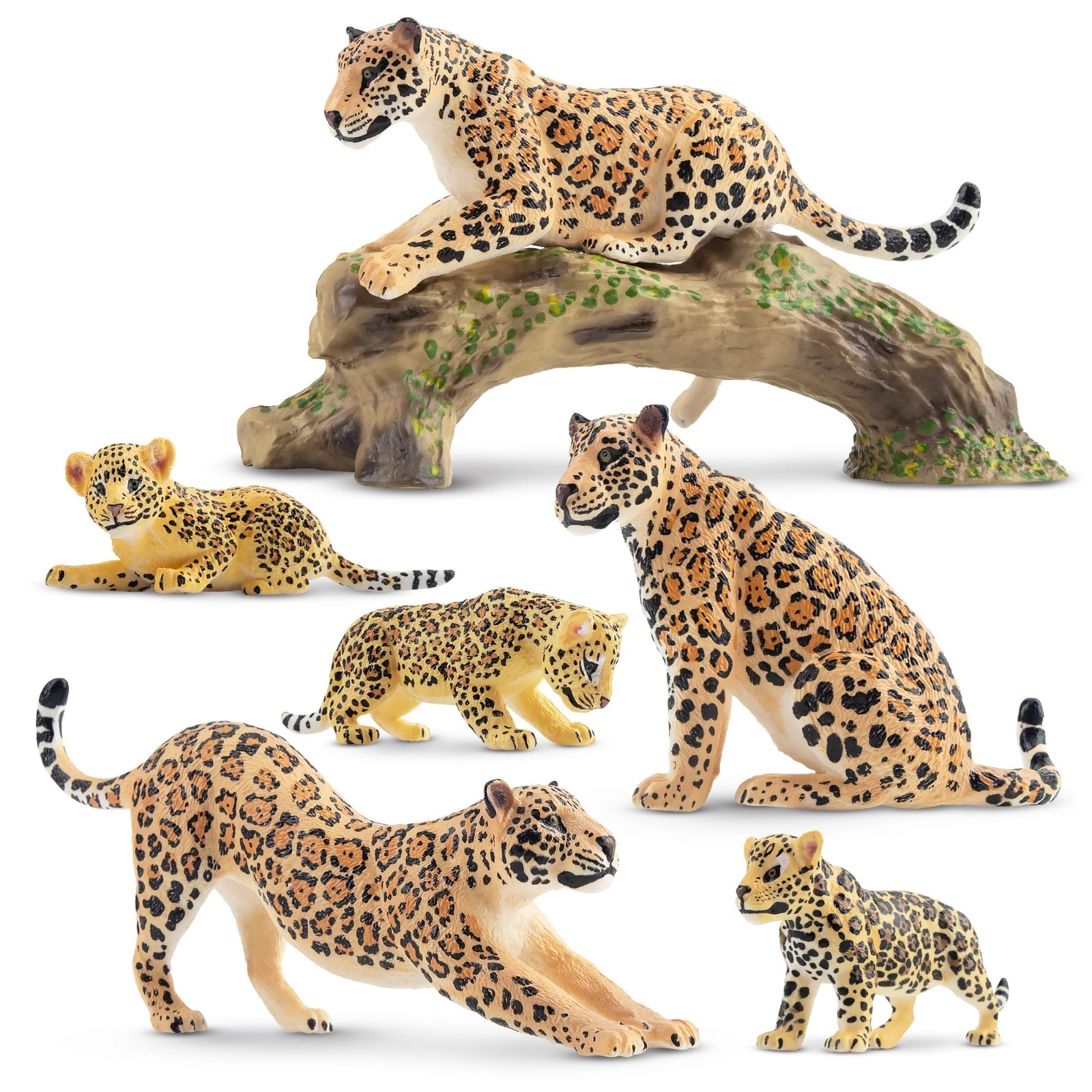 Toymany 7pcs Cheetah Animal Figurine Realistic Collectible Figures  Toy Set Gift