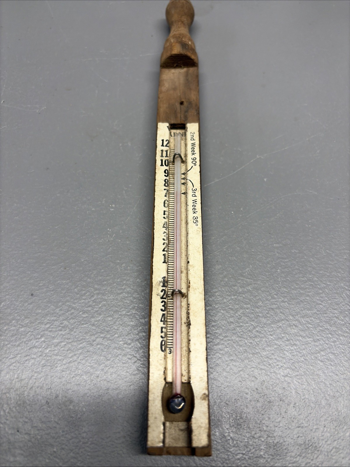 Vintage Warner Wooden Agricultural Incubator Thermometer Farm Poultry Brooder