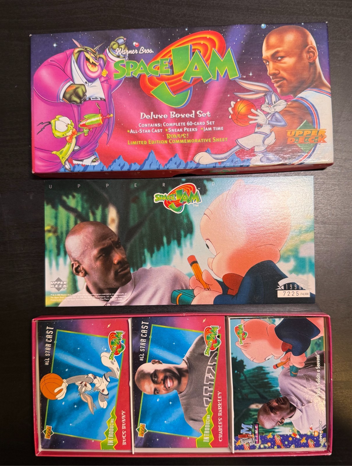1996 Upper Movie Deck Space Jam complete card set 1-60 Michael Jordan Bugs 1996 Upper Movie Deck Space Jam complete card set 1-60 Michael Jordan Bugs