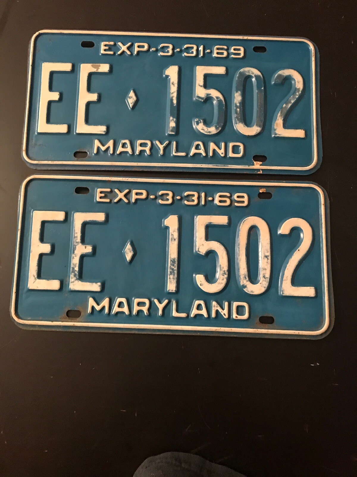 Antique Maryland Plates “1969 Vintage Tags” EE * 1502