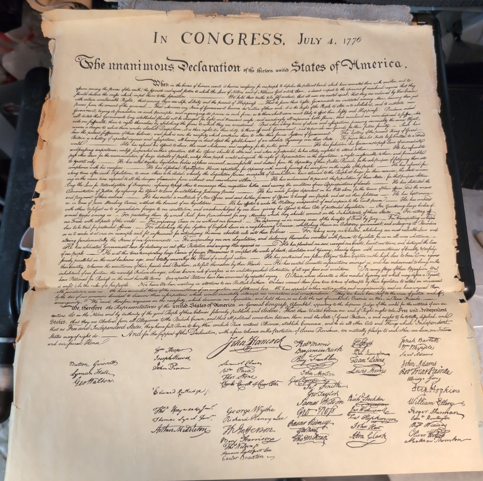 IN CONGRESS, JULY 4, 1776 COLLECTIBLE HISTORICAL REPLICA IN CONGRESS, JULY 4, 1776 COLLECTIBLE HISTORICAL REPLICA