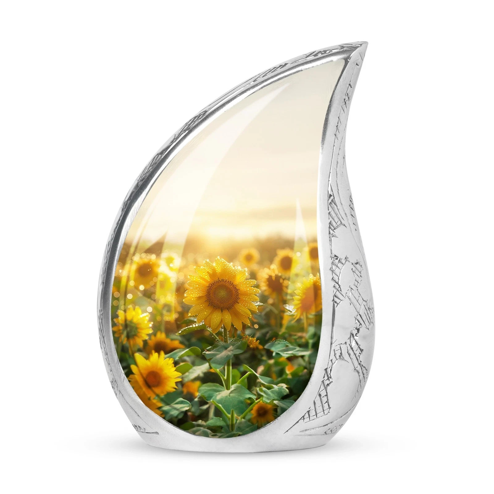 Sunflower Field Teardrop Urns  Tiny Urn Cremation Keepsakes For Ashes 3inch
