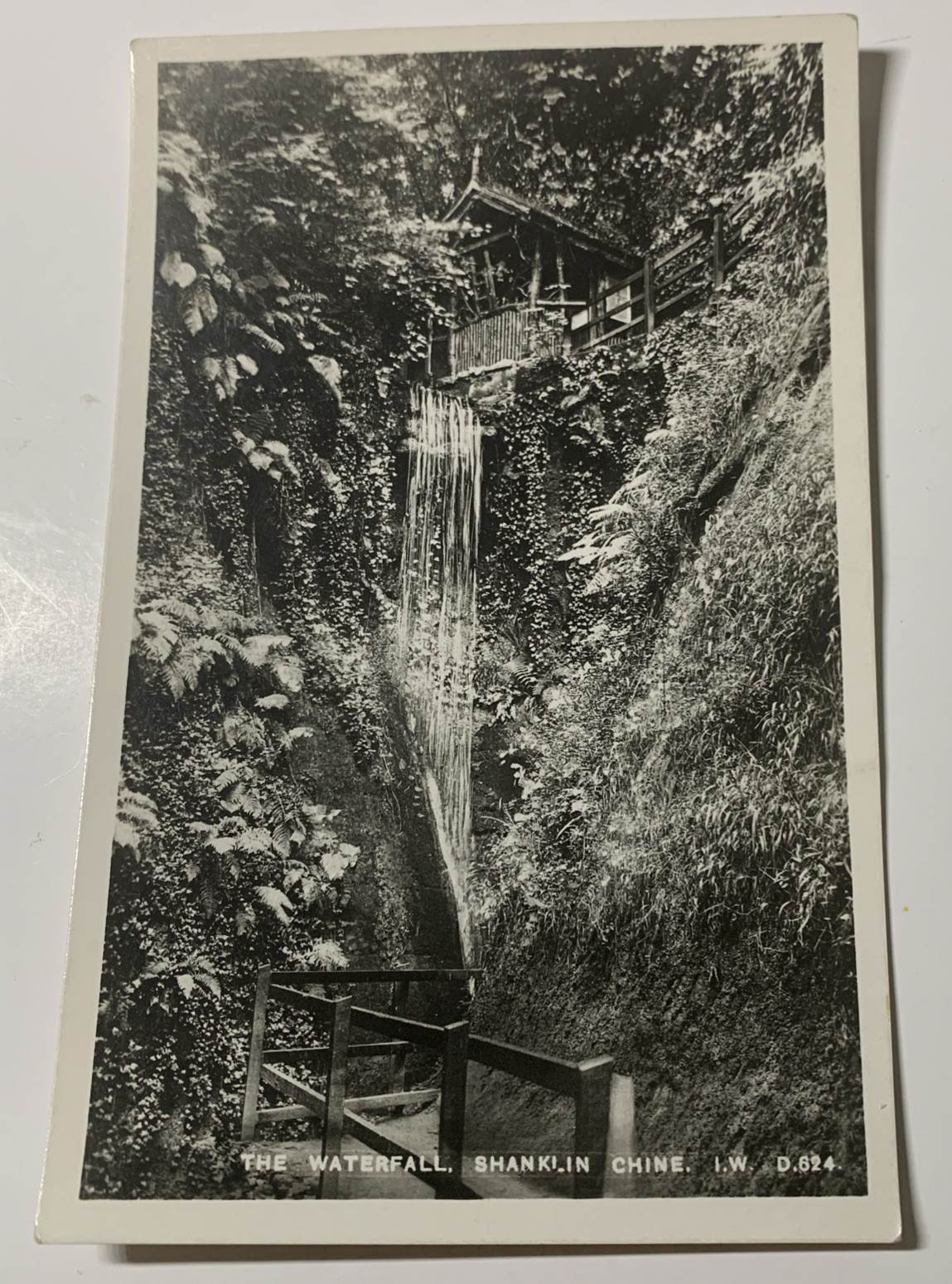 Real Photo Waterfall Shanklin Chine Isle Of Wight England Postcard Unposted B433