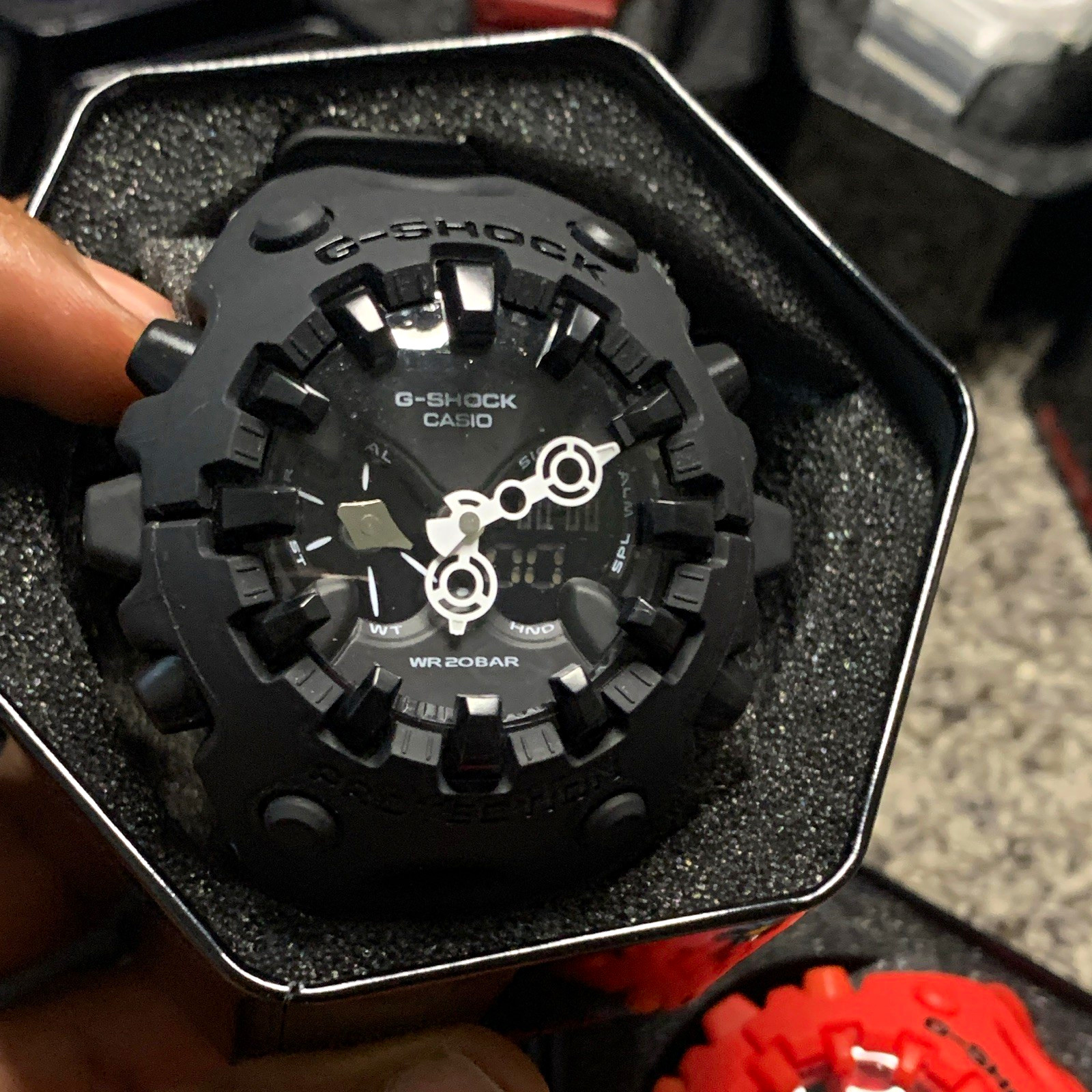 Casio G-Shock Black Analog/Digital Resin Watch 200m WR20BAR Animation w/Box
