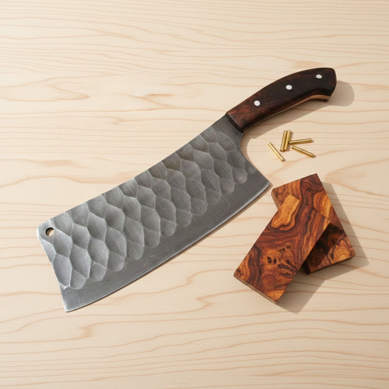 Shardblade Custom Carbon Steel Cleaver  Hand Forged Butcher & Meat Chopper Knife