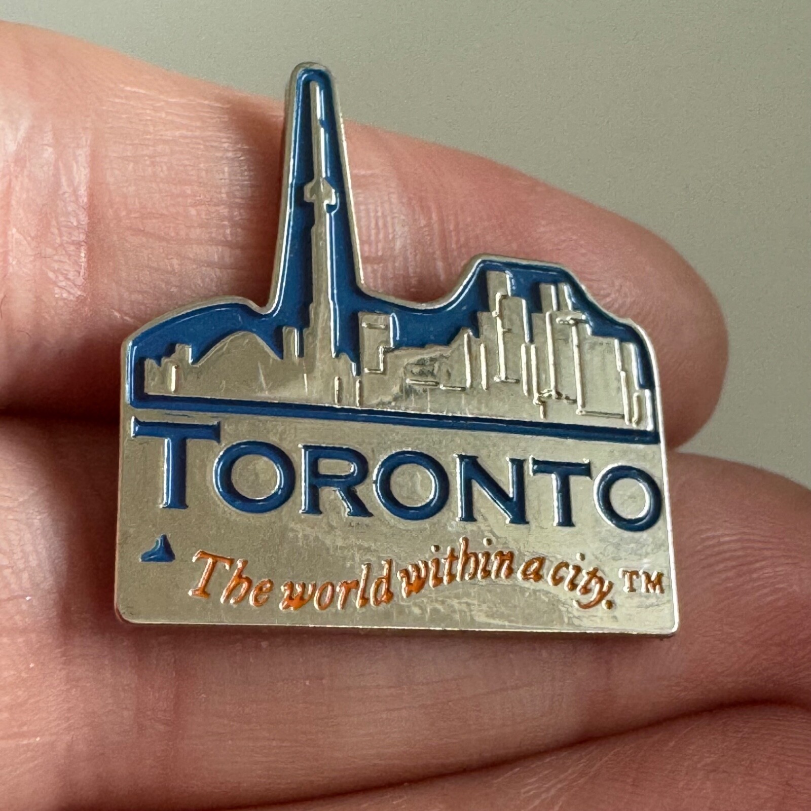 Vintage Toronto Skyline Lapel Pin CN Tower The World Within A City Souvenir Vintage Toronto Skyline Lapel Pin CN Tower The World Within A City Souvenir