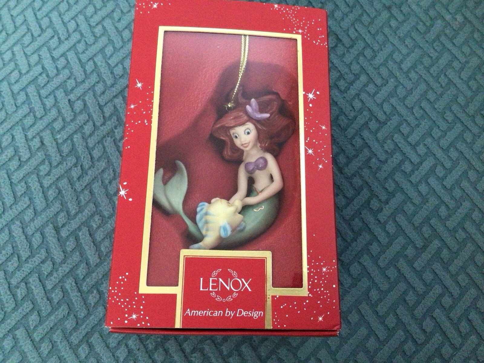 NIB $84 Lenox Little Mermaid Ariel's Best Friend 35th Anniv. Porcelain Ornament