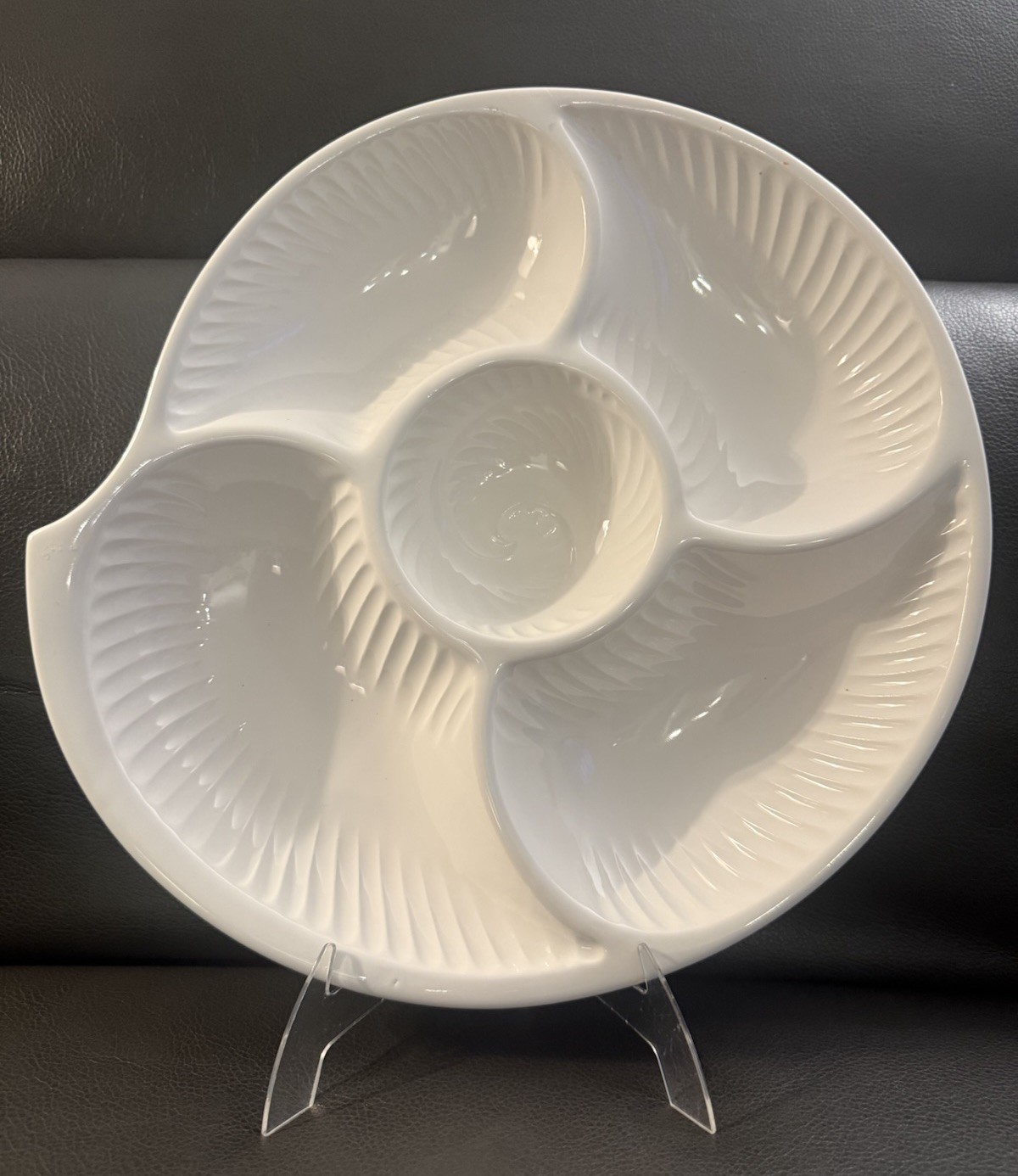 VNTG Himark White Ceramicware 5 Section Serving Platter From The”Sea Collection”