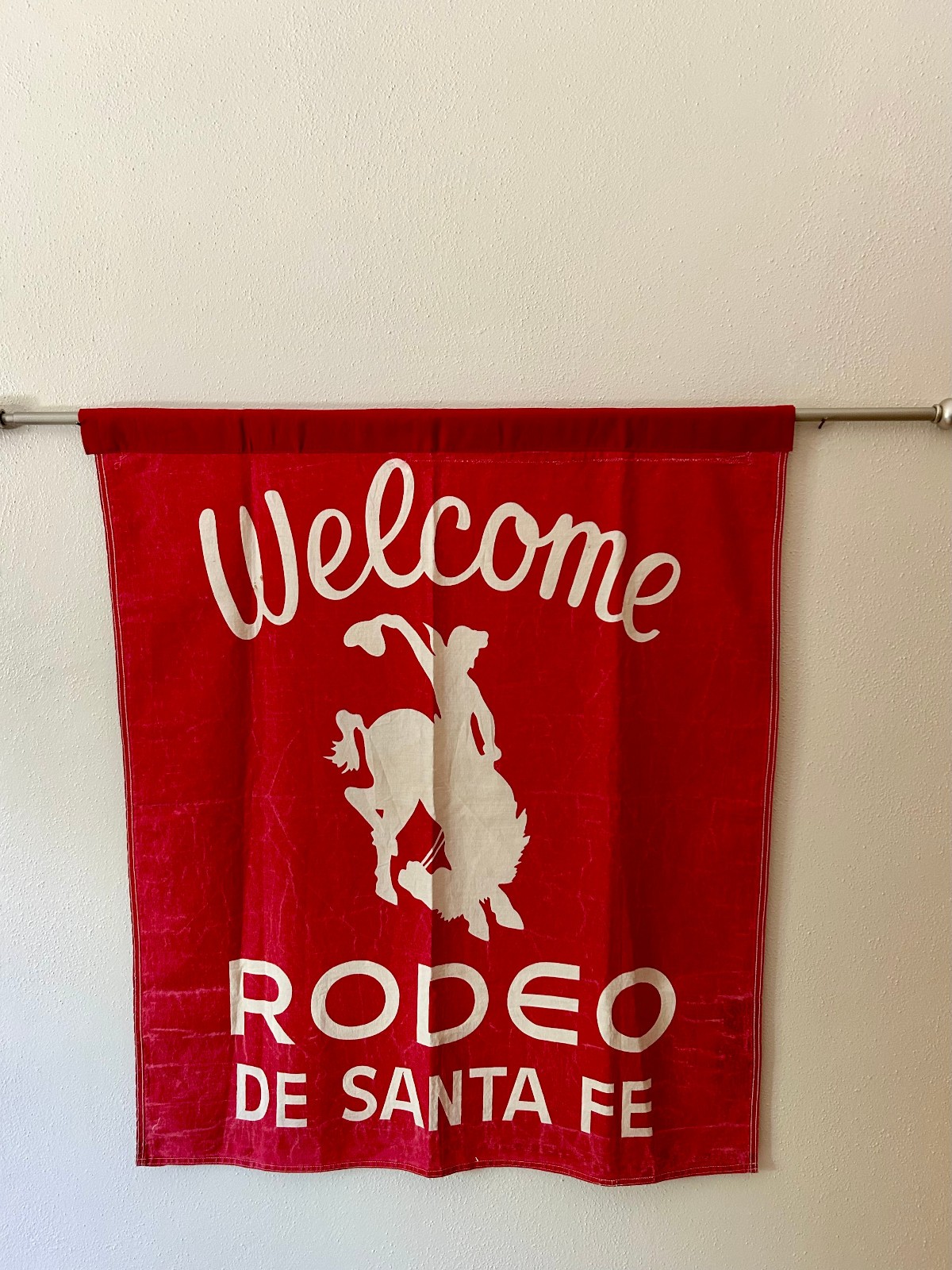 Vintage Rodeo Banner Cloth Authentic Western Americana Southwest Sante Fe