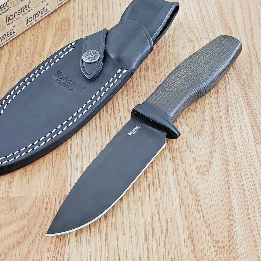 LionSTEEL ACHA Fixed Knife 4.25″ Bohler M390 Steel Blade Green Micarta Handle