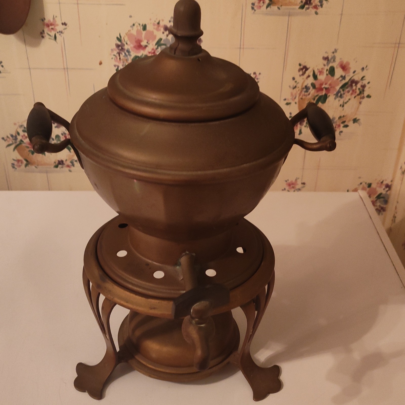 Antique Jos. Heinrichs Copper Samovar Tea/Cof Urn w  Burner Stand – Early 1900s 