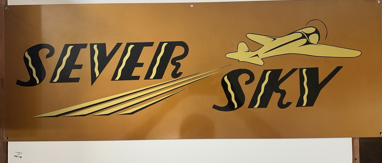 RARE VINTAGE SEVER SKY AVIATION METAL SIGN WITH 1976 SPIRIT OF ’76 AIR SHOW MATE