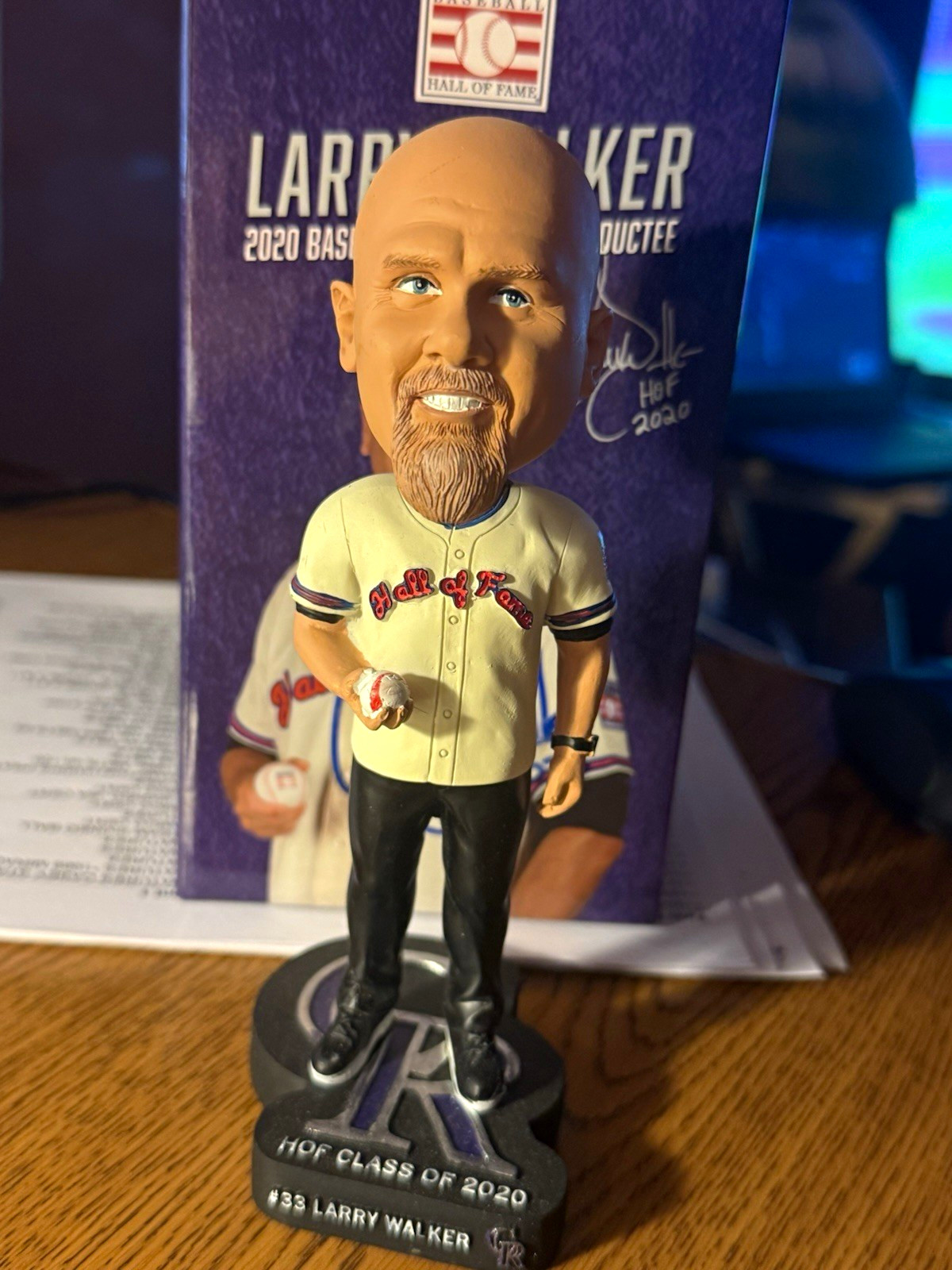 Colorado Rockies Larry Walker MLB HOF 2020 VIP Exclusive  Bobblehead signed Box