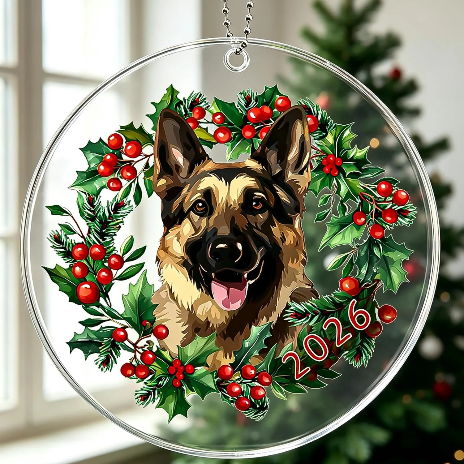 German Shepherd Ornament, Dog Christmas Ornaments 2026, Dog Ornaments for Christ