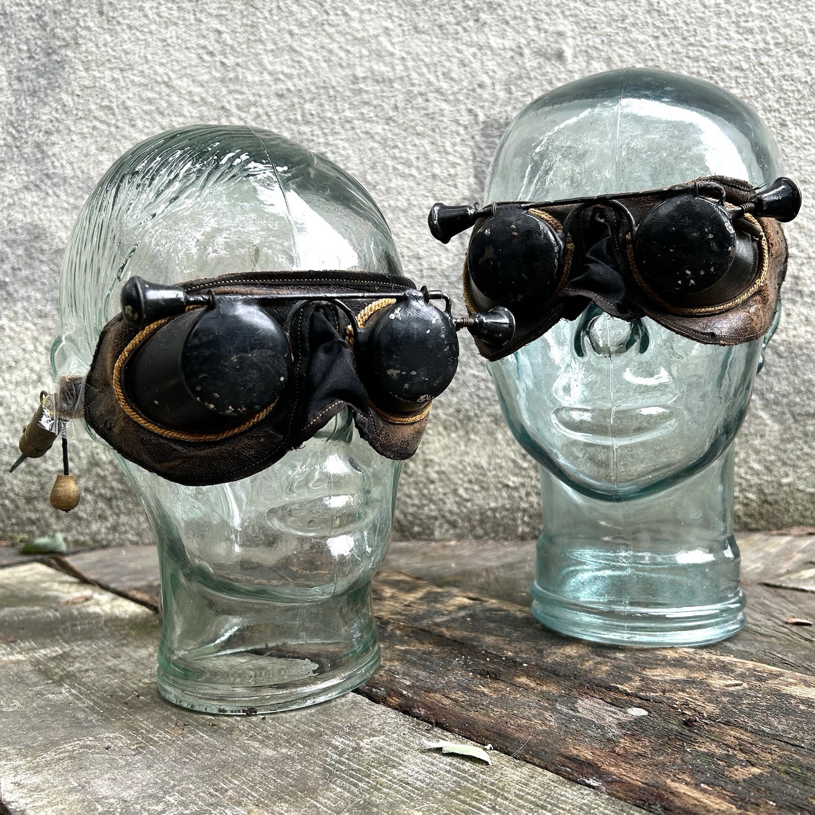 Antique 1890s - 1910s Lot of 2 Fraternal Hoodwink Goggles Masonic Odd Fellows Antique 1890s - 1910s Lot of 2 Fraternal Hoodwink Goggles Masonic Odd Fellows