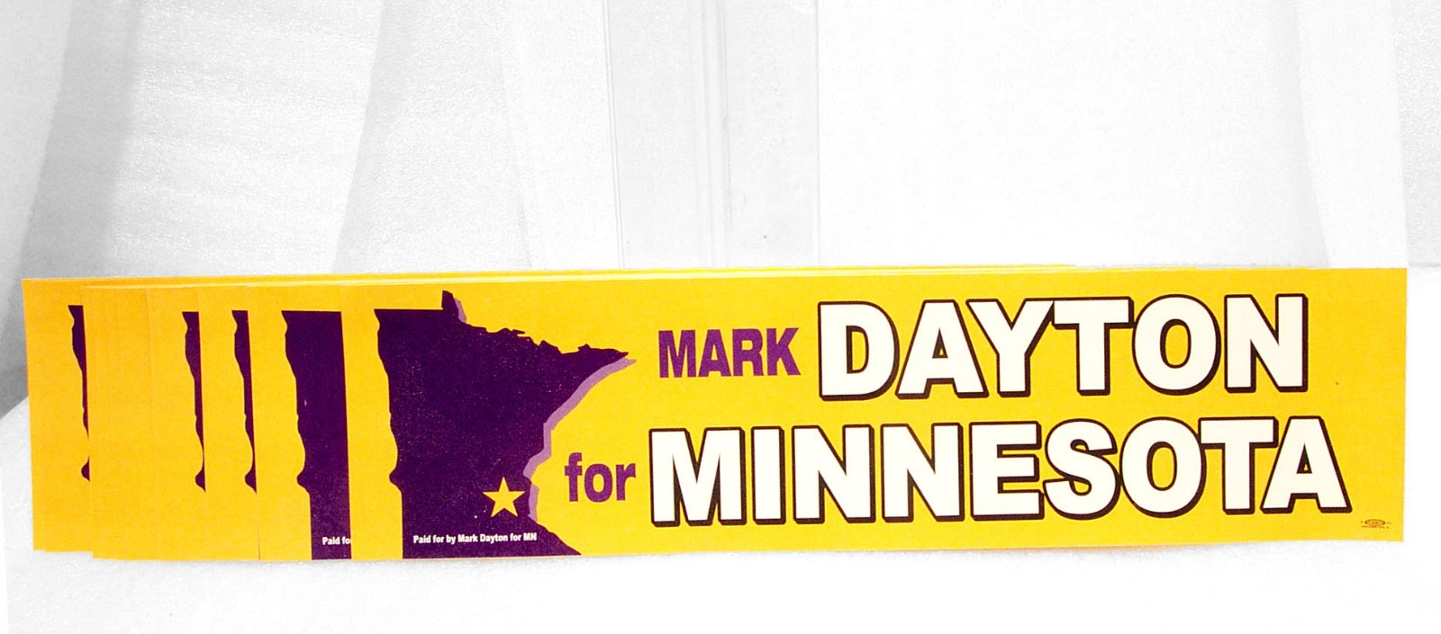 Mark Dayton Minnesota Governor Lot of 10 BUMPER STICKERS Campaign Original