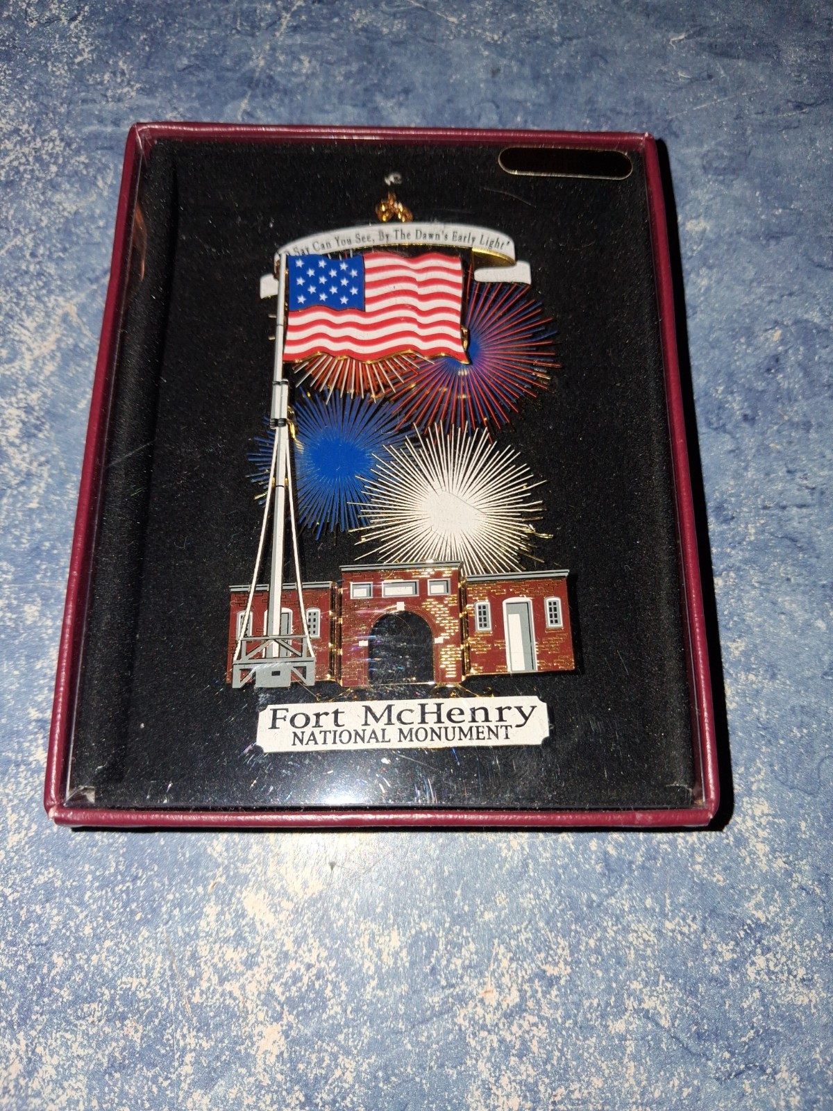 1990s Fort McHenry National Monument Ornament USA Flag Patriotic Military-New