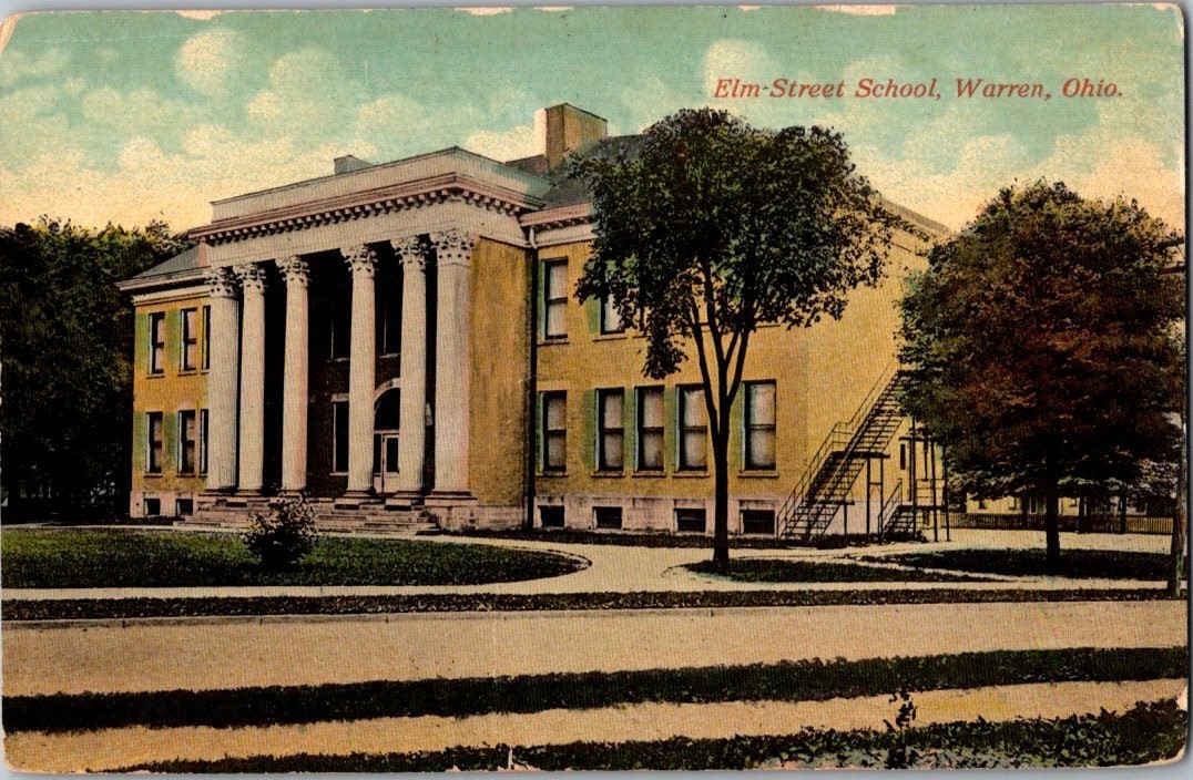 Vintage Postcard 1907-1915 Elm Street School, Warren, Ohio (OH)