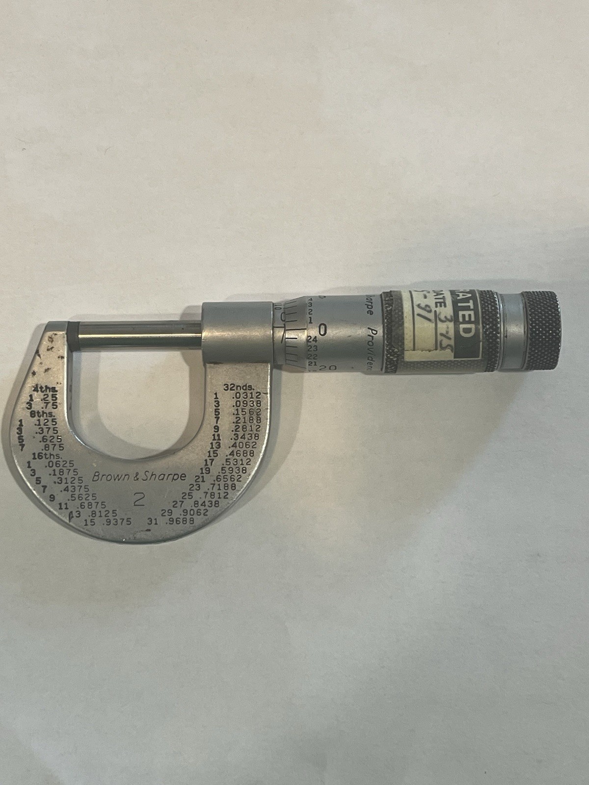 Vintage Brown & Sharpe No. 2 Outside Micrometer 0-1” USA