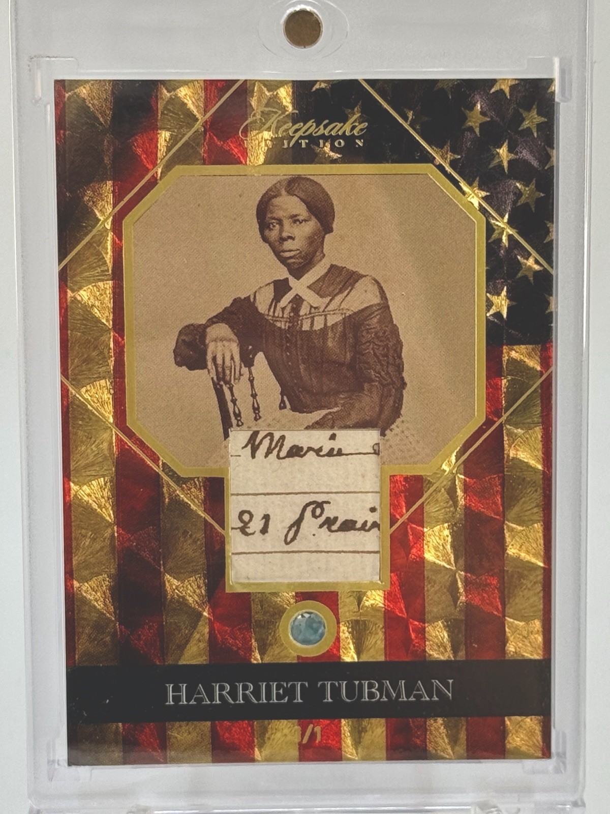 1/1 Handwritten Keepsake Historic Edition HARRIET TUBMAN Relic GOLD-USA Variant 1/1 Handwritten Keepsake Historic Edition HARRIET TUBMAN Relic GOLD-USA Variant