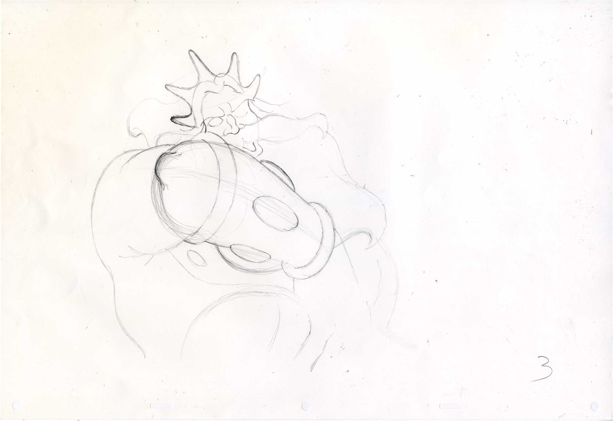 Original Production Drawing of King Triton from the Little Mermaid (1989)