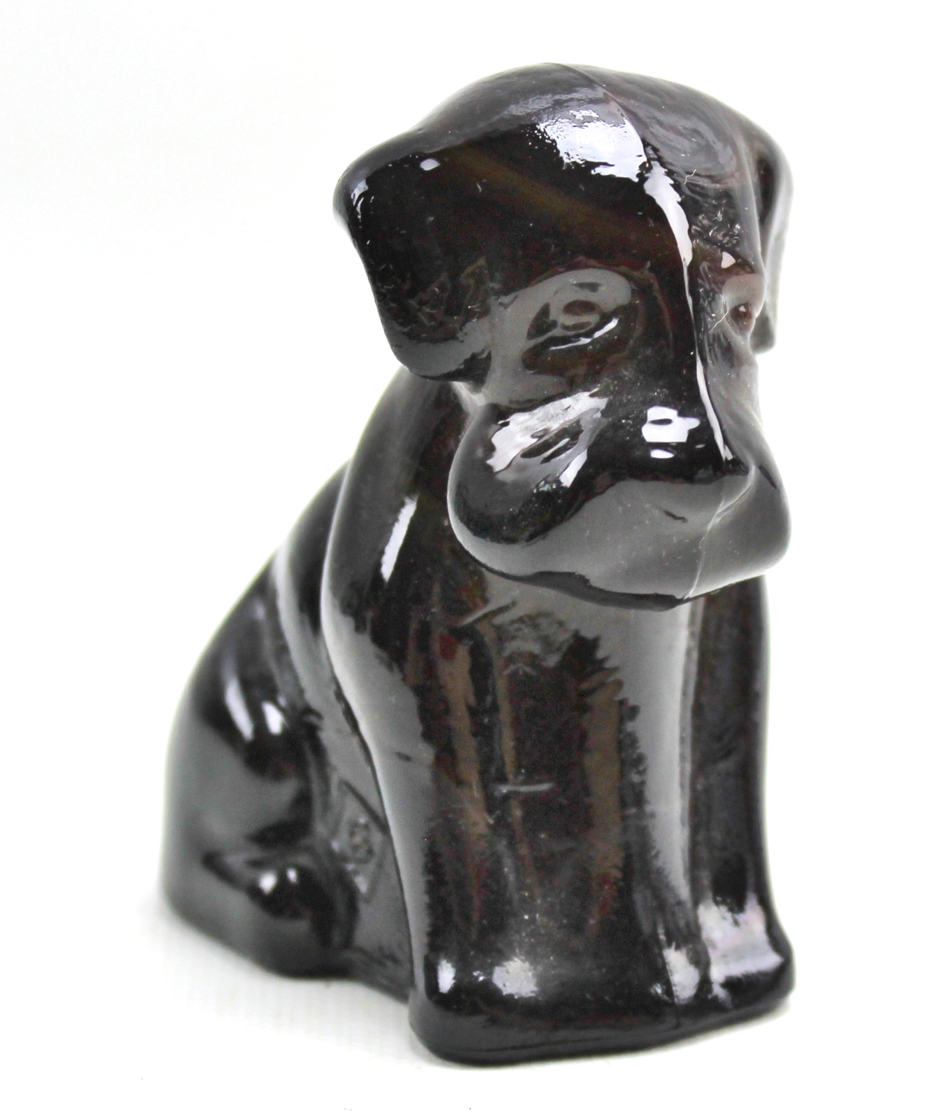 Boyd Slag Colonial Glass Vintage Dog Redwood Slag Glass Figurine, Black/Brown 2