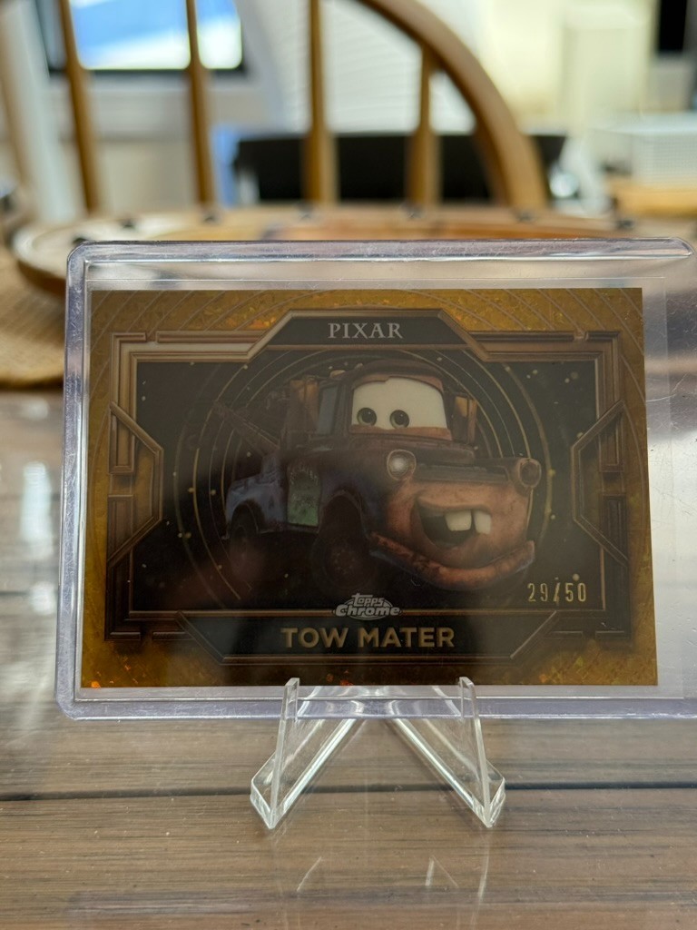 2025 Topps Pixar Gold Tow Mater /50 Mini Diamond SSP #37 Cars 2025 Topps Pixar Gold Tow Mater /50 Mini Diamond SSP #37 Cars