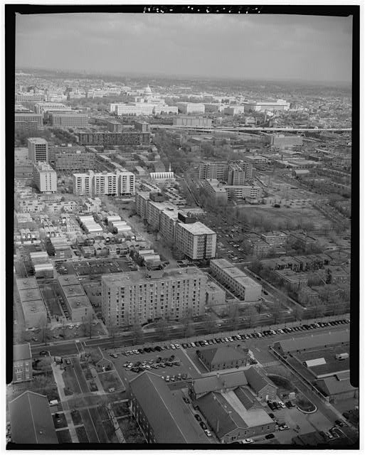 Washington DC 1950s Delaware Avenue Cityscape Aerial View Capitol Grounds
