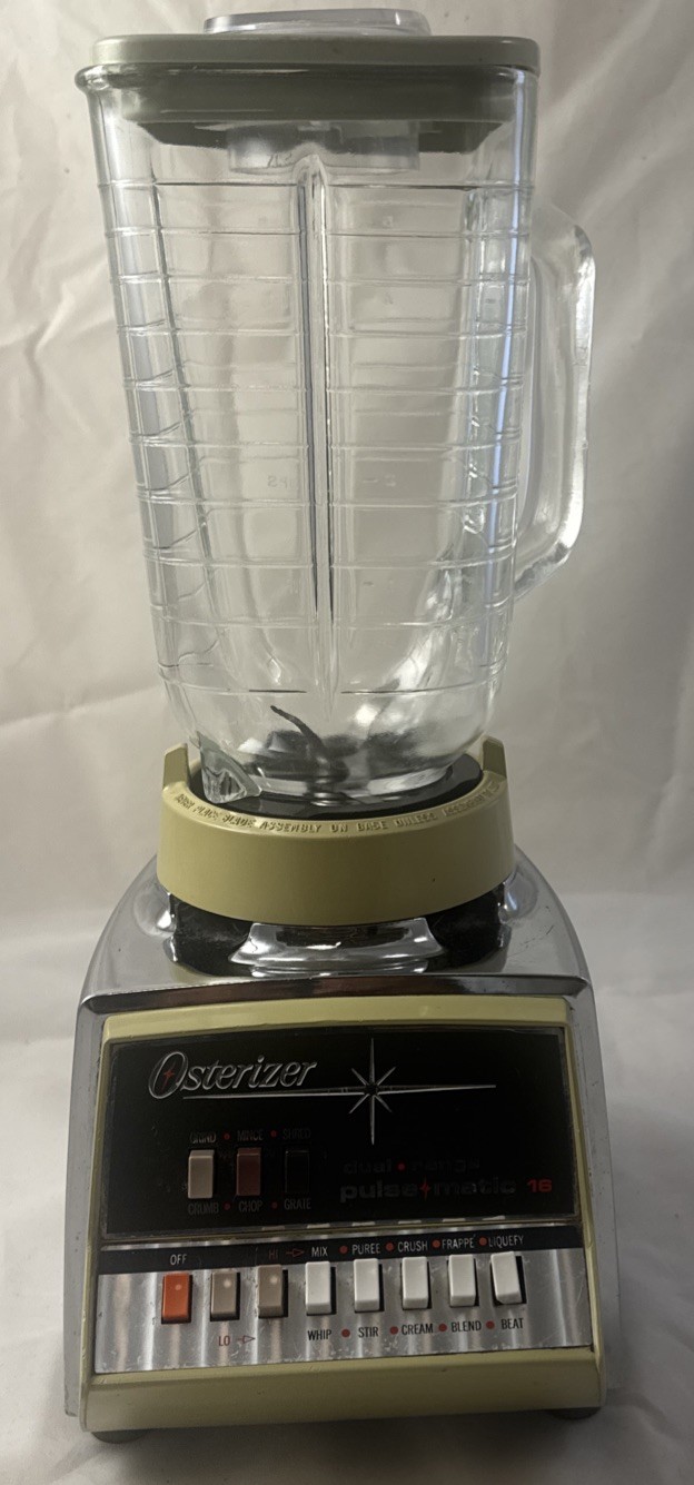 Vintage Osterizer Dual Range Pulse Matic 16 Blender 857 Chrome Mustard Tested Vintage Osterizer Dual Range Pulse Matic 16 Blender 857 Chrome Mustard Tested