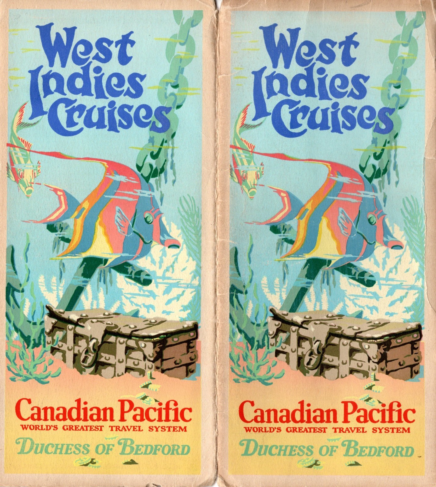 1926 Canadian Pacific DUCHESS OF BEDFORD Cruise Deck Plan Brochure - Many Photos