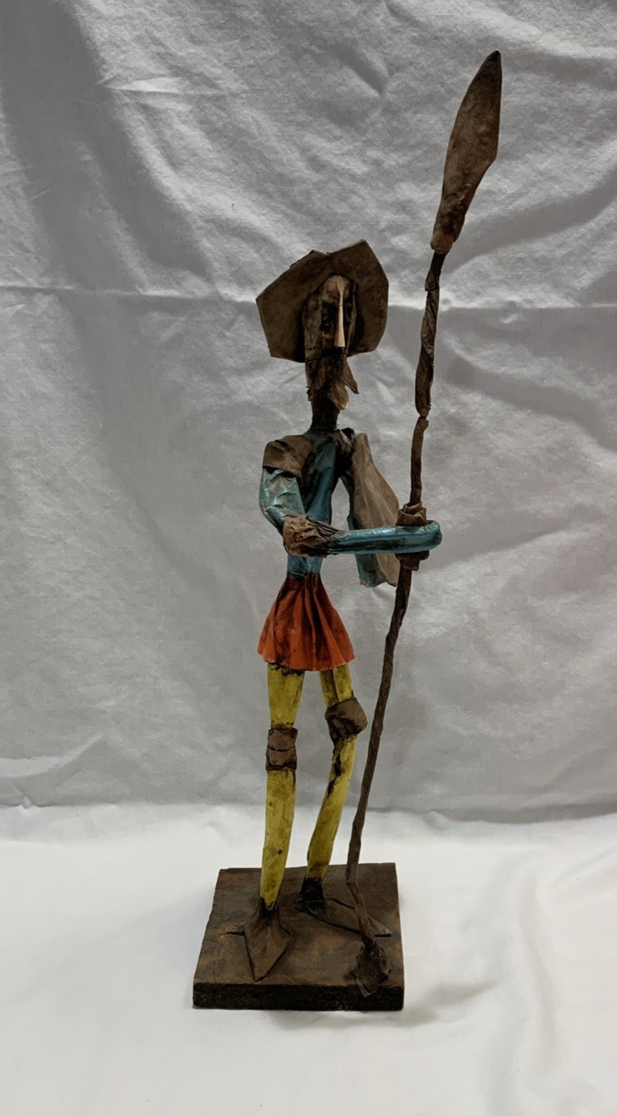 Vintage Don Quixote Paper Mache Statue Sculpture HAND MADE - Unique 16.5\ Vintage Don Quixote Paper Mache Statue Sculpture HAND MADE - Unique 16.5\