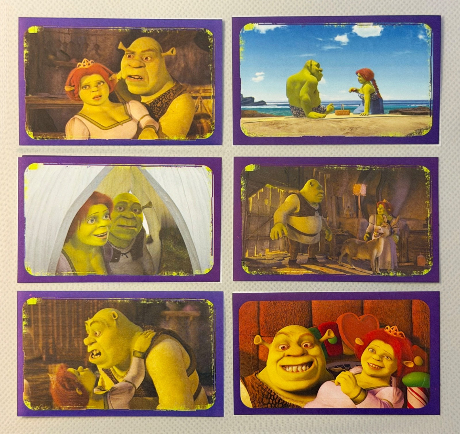 Shrek 2 Sticker Lot x6 Fiona & Shrek Panini 2004 Album VTG DreamWorks NM