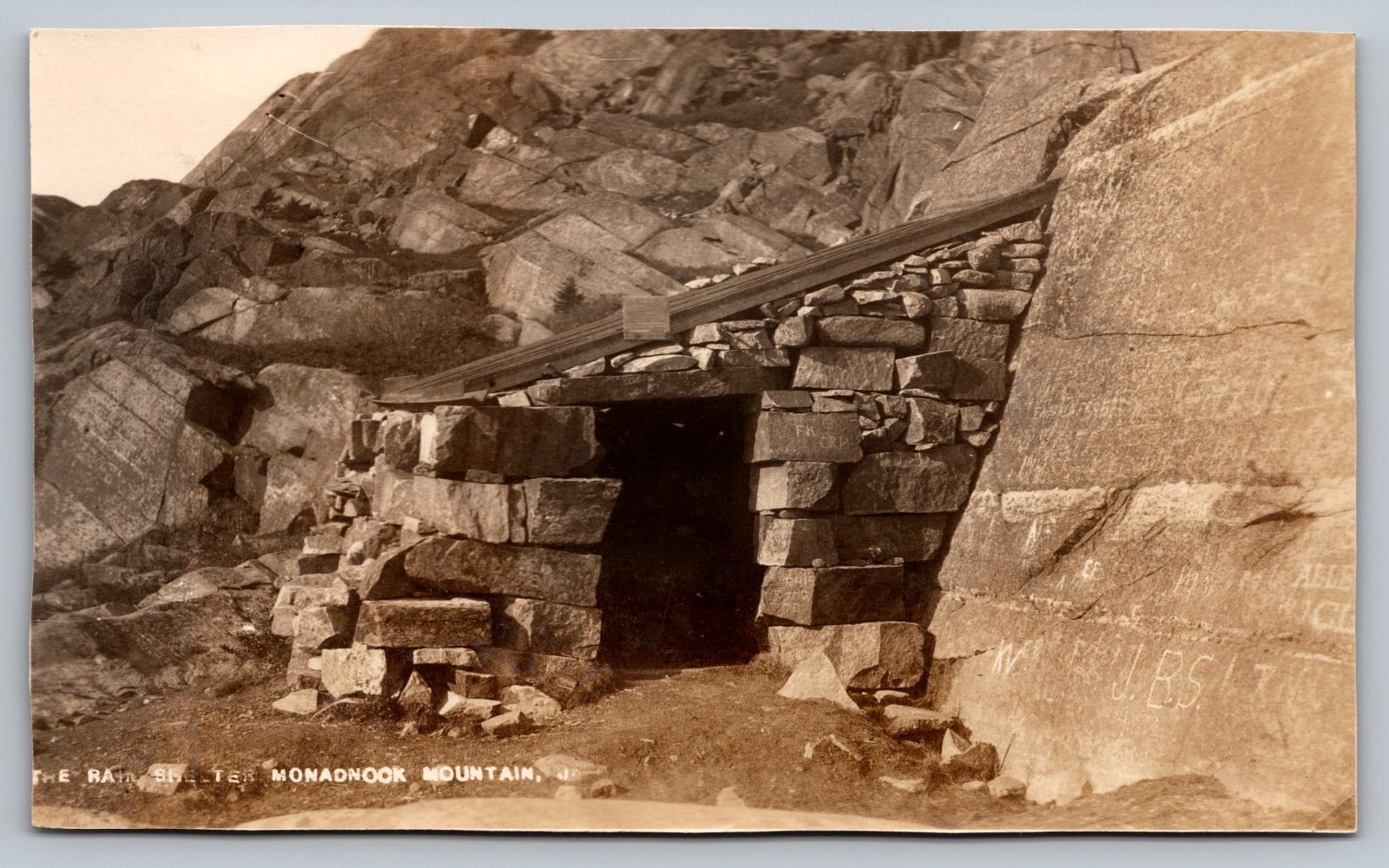 Mount Mt Monadnock Reservation NH~The Rain Shelter Vintage Antique RPPC Postcard